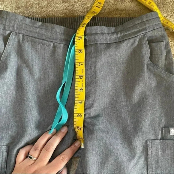 Figs Yola Scrub Pants Slim Leg Gray Turquoise: XS - Picture 7 of 11
